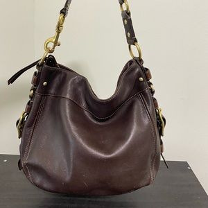 Vintage COACH Brown Leather Tote Bag Big Purse
